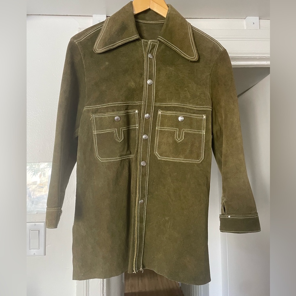 Olive Suede 70s Jacket